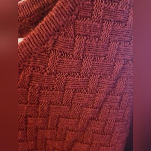 Dark Red Textured Sweater Plus Size 1x